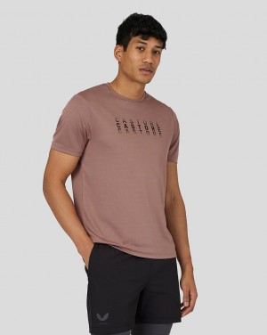 Castore Flow Short Sleeve Graphic T-Shirt Peach Clay | 761GITHLW