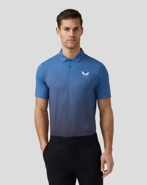 Castore Golf Print Polo μπλε | 106CWJDGQ
