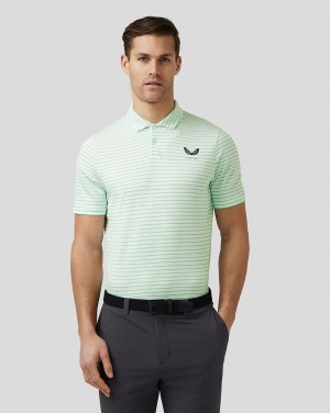 Castore Golf Yarn Dye Stripe Polo Lime | 049MCSHGN