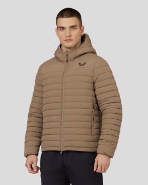Castore Hooded Puffer Jacket Mushroom | 347EZDRMO