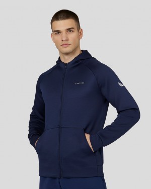 Castore Long Sleeve Aeroscuba Zip-Through Hoodie σκουρο μπλε | 480GOFRNU
