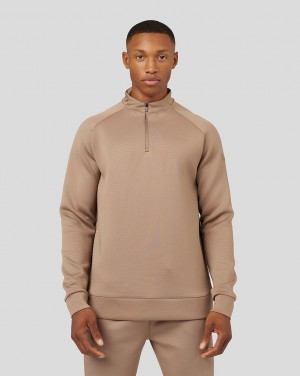 Castore Scuba Program Long Sleeve Aeroscuba 1/4 Zip Funnel Top Mushroom | 674IVCJPF