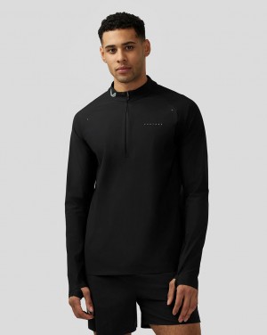 Castore Zone Ventilation Quarter Zip μαυρα | 962TAHSXN